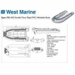 WEST MARINE Inflatable Boats RIB-350 Double Floor Rigid PVC Inflatable Boat -Boats Store 13061007 3 1500.26072019033008