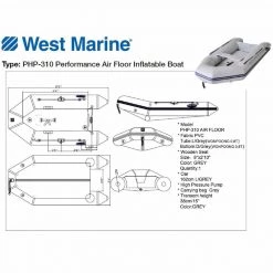 WEST MARINE Inflatable Boats PHP-310 Performance Air Floor Inflatable Boat -Boats Store 14272447 3 1500.26072019033013