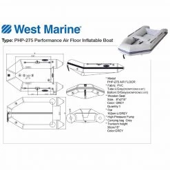 WEST MARINE Inflatable Boats PHP-275 Performance Air Floor Inflatable Boat 5 WEST MARINE Inflatable Boats PHP-275 Performance Air Floor Inflatable Boat -Boats Store 14272470 3 1500.26072019033015