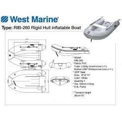 WEST MARINE Inflatable Boats RIB-260 Rigid Hull Inflatable Boat -Boats Store 18981621 3 v2