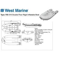 WEST MARINE Inflatable Boats RIB-310 Double Floor Rigid Inflatable Boat -Boats Store 19776806 2 1500.25092019110030