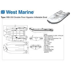 WEST MARINE Inflatable Boats RIB-350 Double Floor Hypalon Inflatable Boat -Boats Store 19776814 3 1500.25092019110037