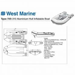 WEST MARINE Inflatable Boats RIB-310 Aluminum Hull Hypalon Inflatable Boat -Boats Store 19776848 9 1500.25092019110108