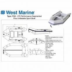 WEST MARINE Inflatable Boats PSB-275 Performance PVC Aluminum Floor Inflatable Sport Boat -Boats Store 19776855 4 1500.25092019110119