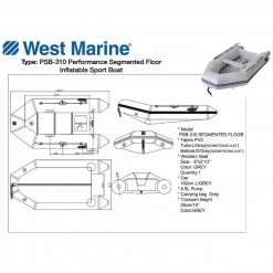 WEST MARINE Inflatable Boats PSB-310 Performance PVC Aluminum Floor Inflatable Sport Boat -Boats Store 19776863 4 1500.25092019110129